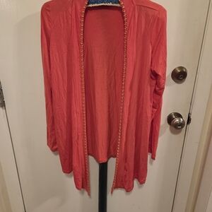 Women's Coral Open Front Cardigan